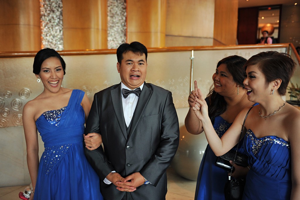 Bridesmaids with Groom
